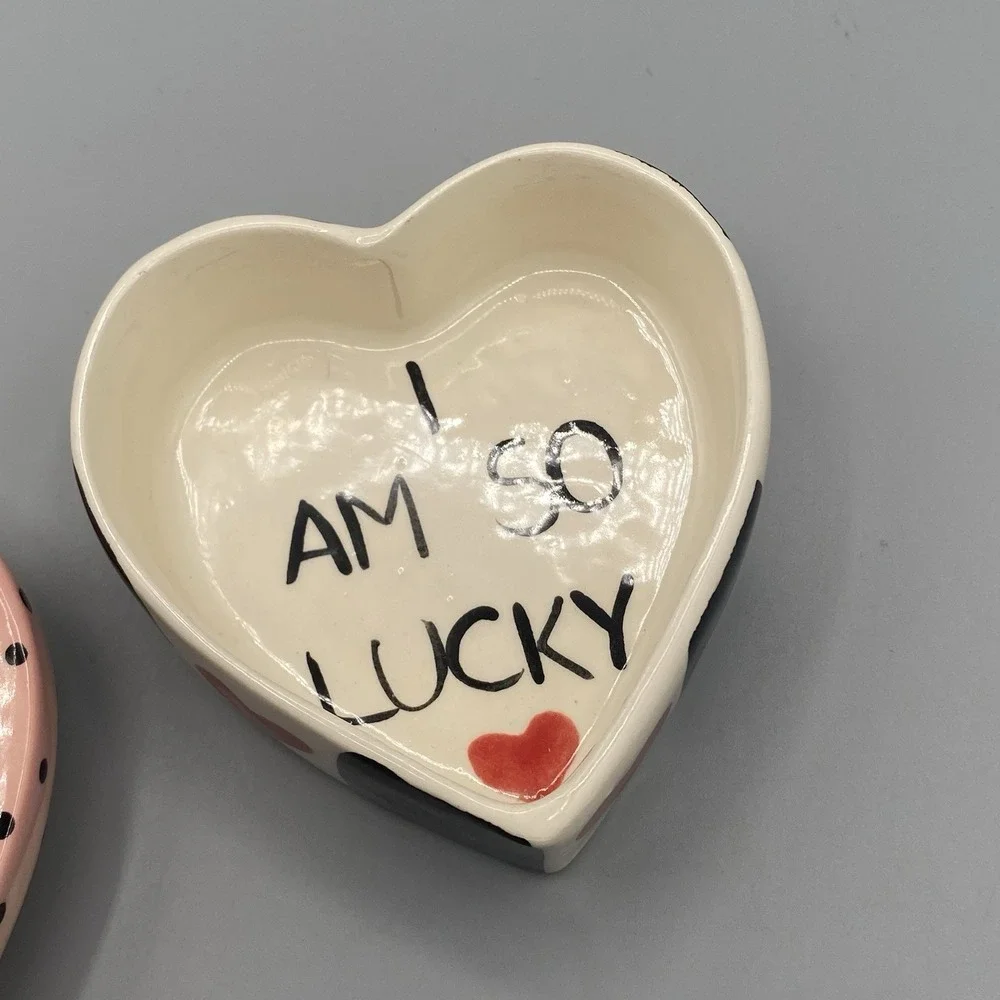 CSARA Lidded Trinket Dish Heart Jewelry Box‎ 2000 Handpainted Granddaughter Gift